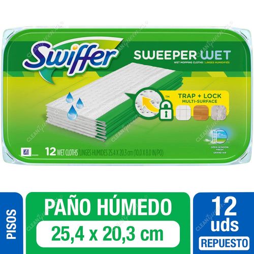 Repuesto Mopa Swiffer Paño Húmedo 12 Unid