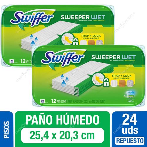 Repuesto Mopa Swiffer Paño Húmedo 2 x 12 Unid