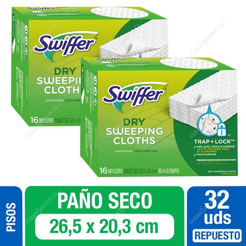 Repuesto Mopa Swiffer Paño Seco 2 x 16 Unid