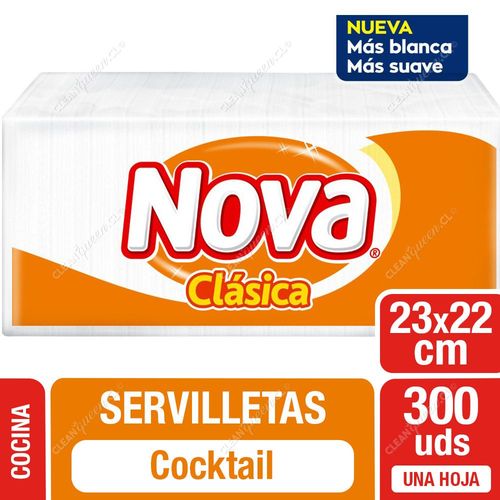 Servilleta Nova Cocktail Clásica 23 x 22 cm 300 Unid