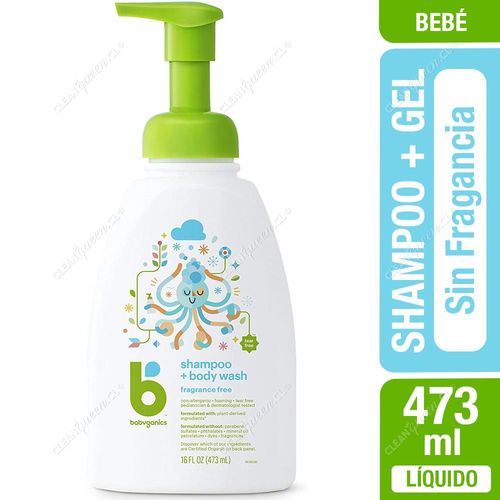 Shampoo + Gel Corporal Babyganics Sin Fragancia 473 ml