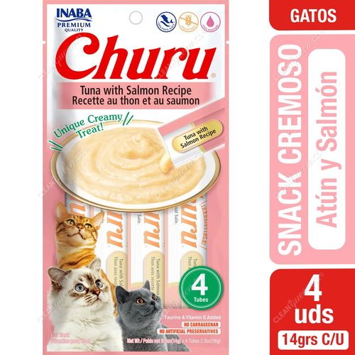 Snack Cremoso Churu Tuna with Salmon Recipe Gato 4 Unid