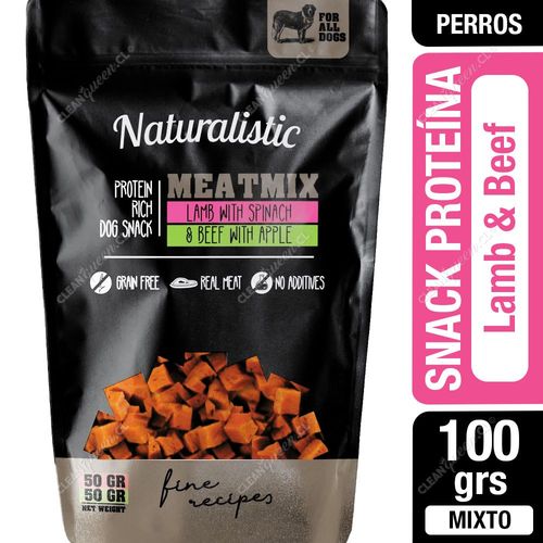 Snack Proteína Naturalistic Meat Mix Lamb Spinach & Beef Apple Perro 100 g