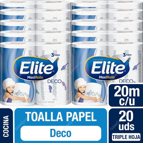 Toalla de Papel Elite Deco 20 mts c/u 10 x 2 Unid