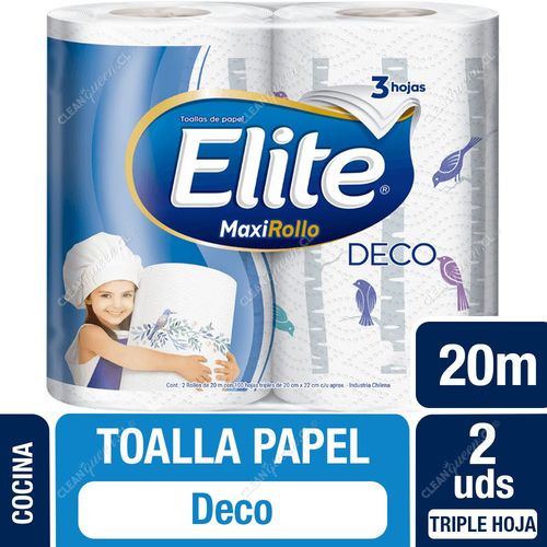 Toalla de Papel Elite Deco 20 mts c/u 2 Unid