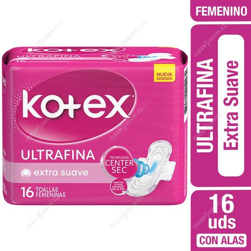 Toalla Higiénica Kotex Ultrafina Extra Suave 16 Unid