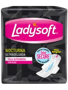 Toalla Higiénica Nocturna Ladysoft Ultradelgada Ultraseca 16 Unid