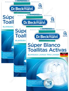 Toallitas Activas Súper Blanco Dr. Beckmann 3 x 15 Unid