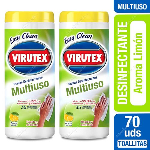 Toallitas Desinfectantes Multiuso Virutex Aroma Limón 2 x 35 Unid