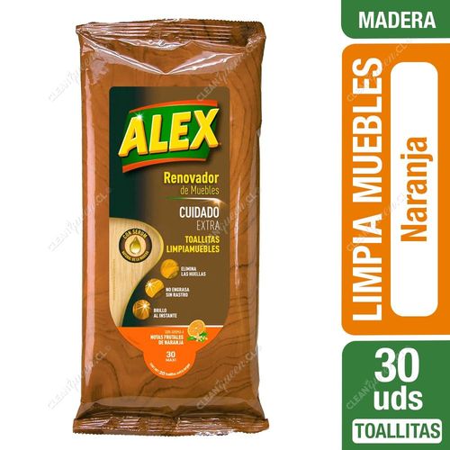 Toallitas Limpia Muebles Alex Cuidado Extra Madera 30 unid