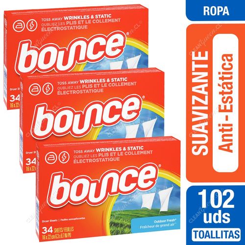 Toallitas Suavizantes Anti-Estática Bounce 3 x 34 Unid