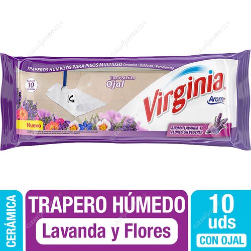 Trapero Húmedo Con Ojal Cerámica Virginia Lavanda y Flores 10 Unid