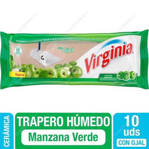 Trapero Húmedo Con Ojal Cerámica Virginia Manzana Verde 10 Unid