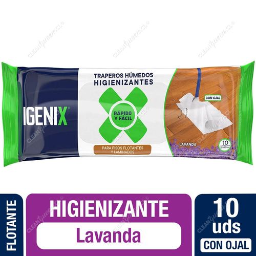 Trapero Húmedo Higienizante Con Ojal Piso Flotante Igenix Lavanda 10 Unid