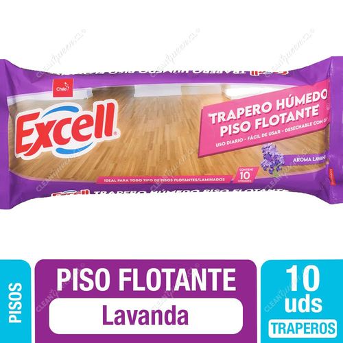 Trapero Húmedo Piso Flotante Excell Lavanda 10 Unid